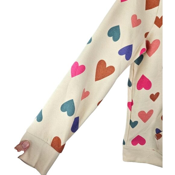 Cat & Jack Girls Heart Print Hoodie Jacket Size XL Plus (14)  Zip-Up Warm Soft - Picture 7 of 10